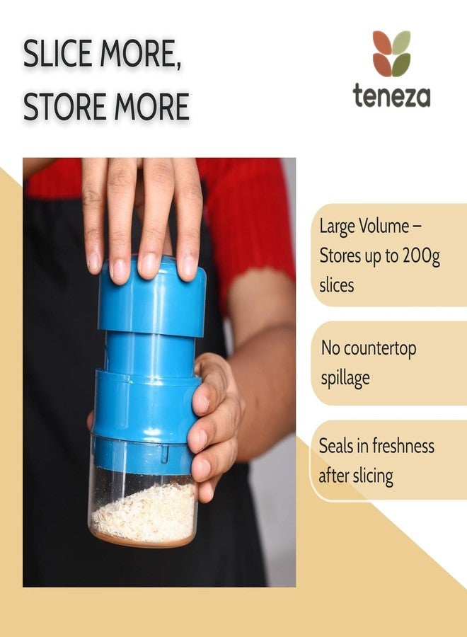Teneza High Precision Dry Fruit Cutter & Slicer | Built-in Storage Convenience with Effortless Slicing for Almonds, Cashews & More | (Blue) - Image 2